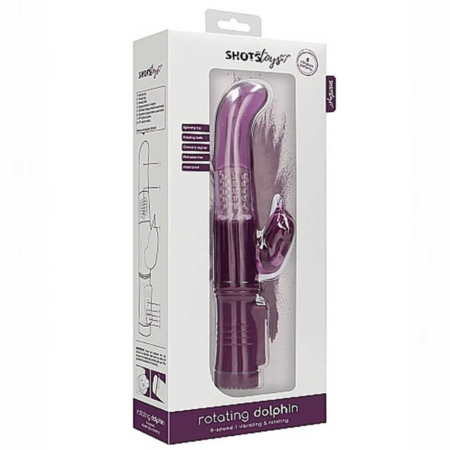 Вибратор с клиторальным стимулятором Rotating Dolphin, фиолетовый