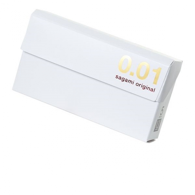 Презервативы Sagami, original 0.01, полиуретан, 17 см, 5,5 см, 5 шт.