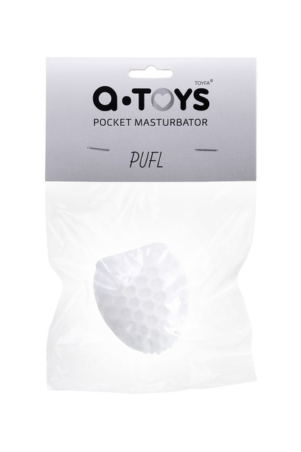 Мастурбатор A-TOYS PUFL, ТРЕ, белый, 6 см, Ø 2,7 см