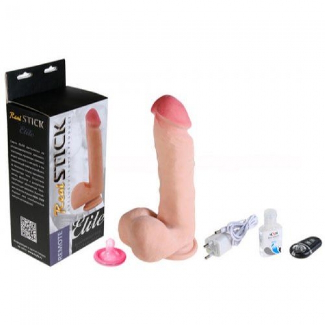 Беспроводной реалистичный вибратор Real Stick на подзарядке 19,5 см