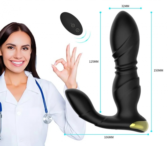 Беспроводной Телескопический вибратор для ануса с дистанционным управлением Массажер простаты Rosyland