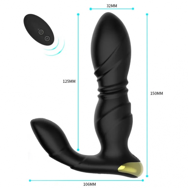 Беспроводной Телескопический вибратор для ануса с дистанционным управлением Массажер простаты Rosyland