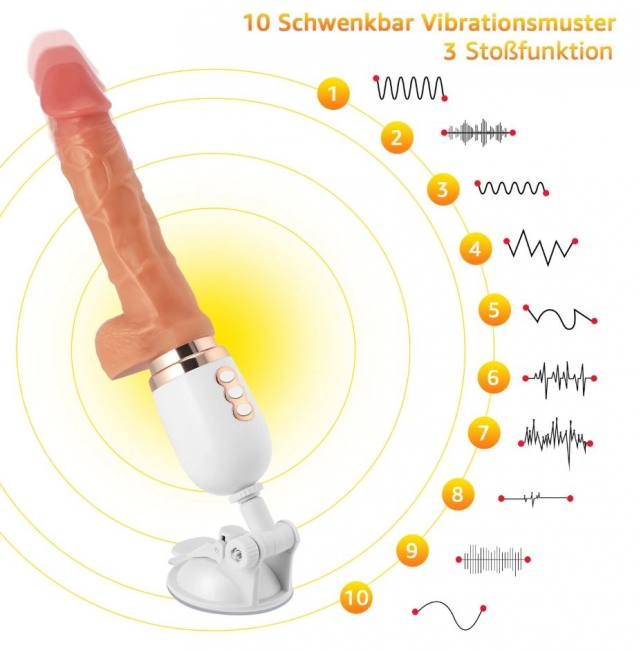 Телескопический вибратор с эффектом проникновения ThrustXperience