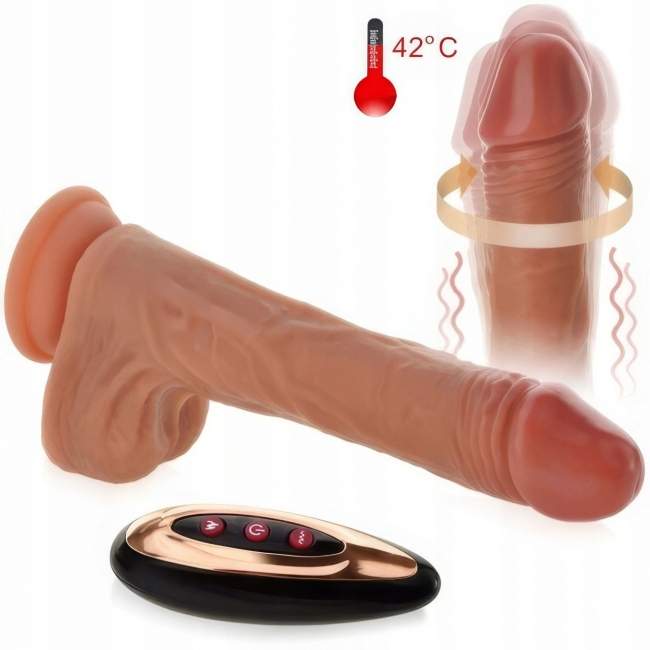 Фаллоимитатор-вибратор со скользящим и вращательным движением ROSYLAND с подогревом