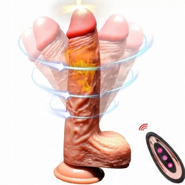 Фаллоимитатор-вибратор со скользящим и вращательным движением ROSYLAND с подогревом