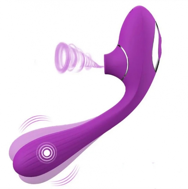 Двухсторонний гибкий вибромассажер DINA фиолетовый