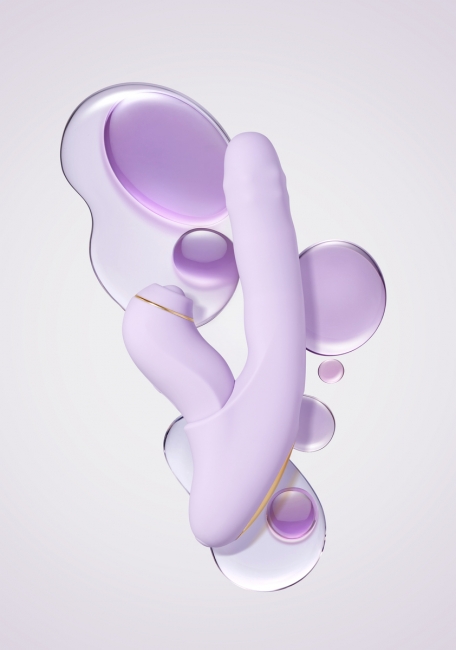 DuoGlow модульный вибромассажер со съёмным клиторальным пульсатором и приложением/ Без коробки /