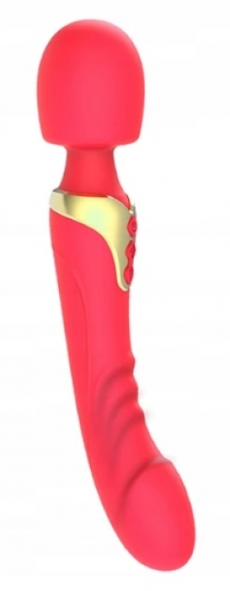 Двухсторонний перезаряжаемый вибромассажер Jissbon с гибкой головкой (20 режимов) (красный)