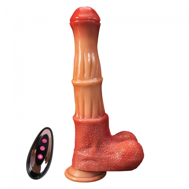 Фалоимитатор в форме лошадиного пениса с вибрацией на пульте ДУ