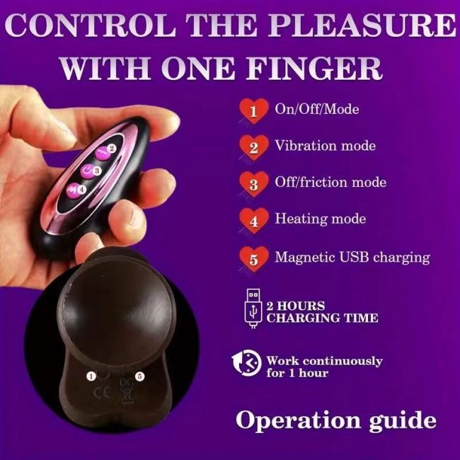 Фаллоимитатор с клиторальным стимулятором и поступательным движением на пульте ДУ