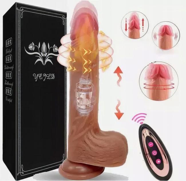 Фаллоимитатор-вибратор со скользящим и вращательным движением ROSYLAND с подогревом