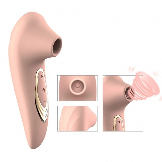Миниатюрный вакумный стимулятор Rosyland бежевый