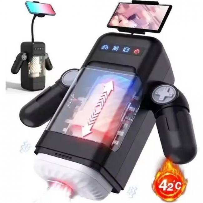 Фрикционный вибромастурбатор с нагревом Rosyland  Game Cup, чёрный