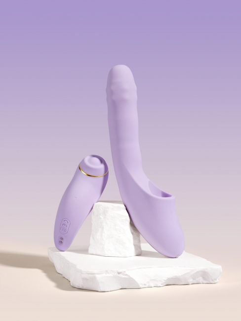 DuoGlow модульный вибромассажер со съёмным клиторальным пульсатором и приложением/ Без коробки /