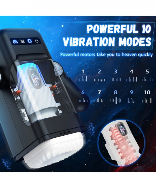 Фрикционный вибромастурбатор с нагревом Rosyland  Game Cup, чёрный