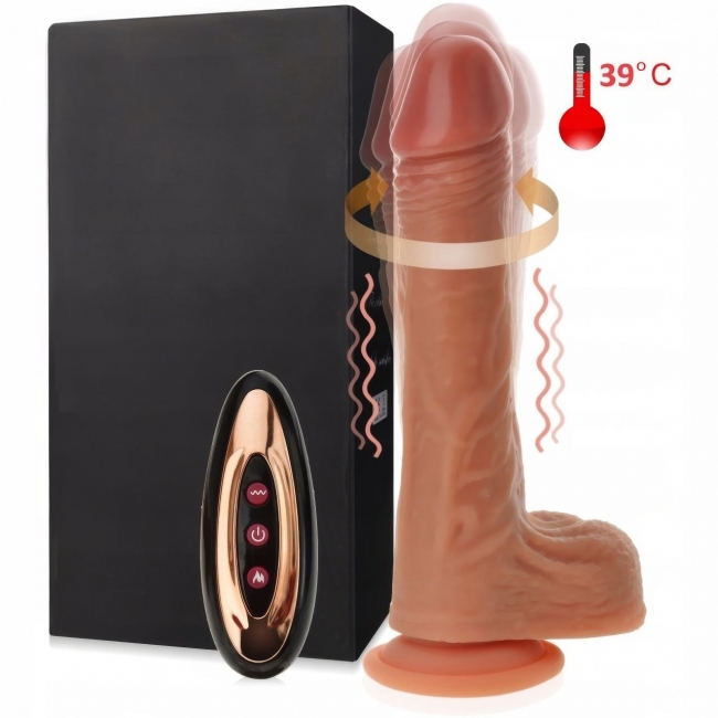 Фаллоимитатор-вибратор со скользящим и вращательным движением ROSYLAND с подогревом