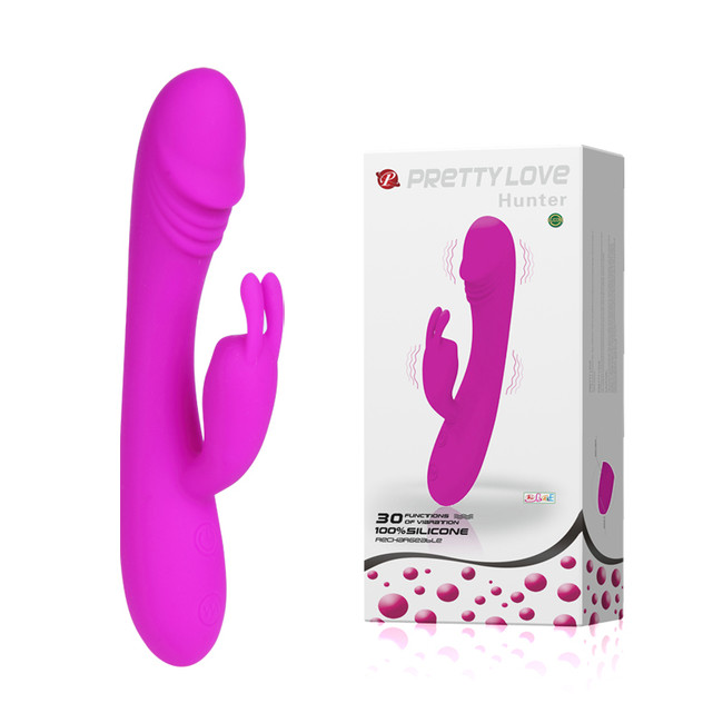 Мощный перезаряжаемый вибратор Pretty Love Hunter (30 режимов, 4 моторчика)