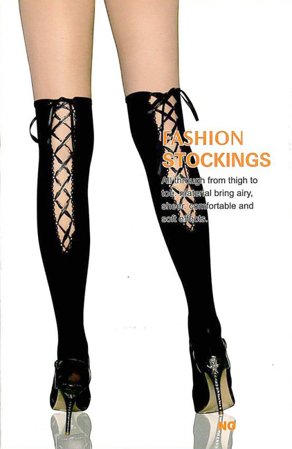 Плотные чулки со шнуровкой сзади , 12 SM (42-44)