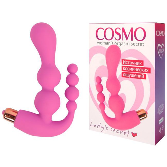 Анально-вагинальный вибромассажер Cosmo , розовый