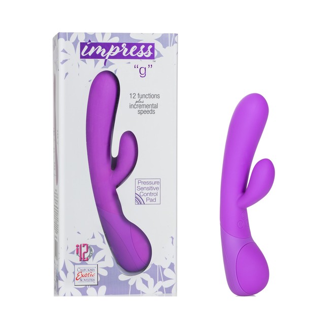 Вибромассажер Impress “g” со стимуляцией клитора фиолетовый