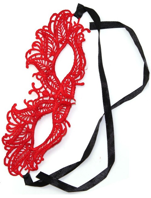 Ажурная красная кружевная маска "Верона"