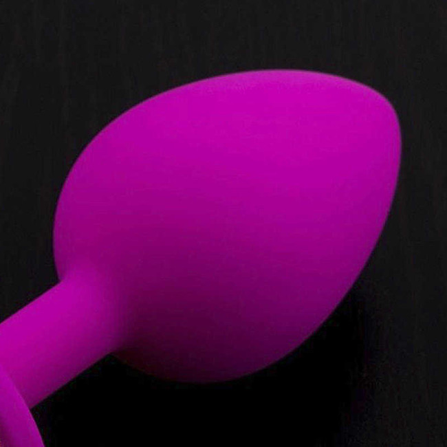 Большая силиконовая пробка с нежно - розовым кристаллом